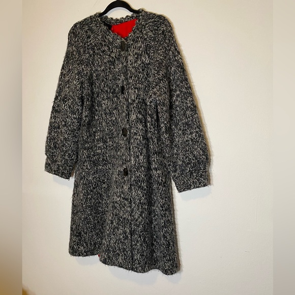 60s VTG Heather Grey Winter Coat - Picture 3 of 16